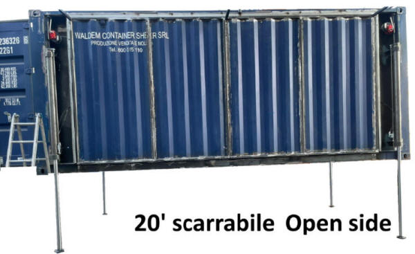 container 20' Scarrabile Open side Pop up