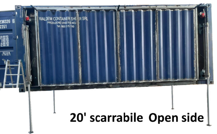 container 20' Scarrabile Open side Pop up